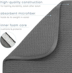 Dual Sided Microfiber Absorbent Kitchen Dish Drying Mat (Grey) 18" x 16"