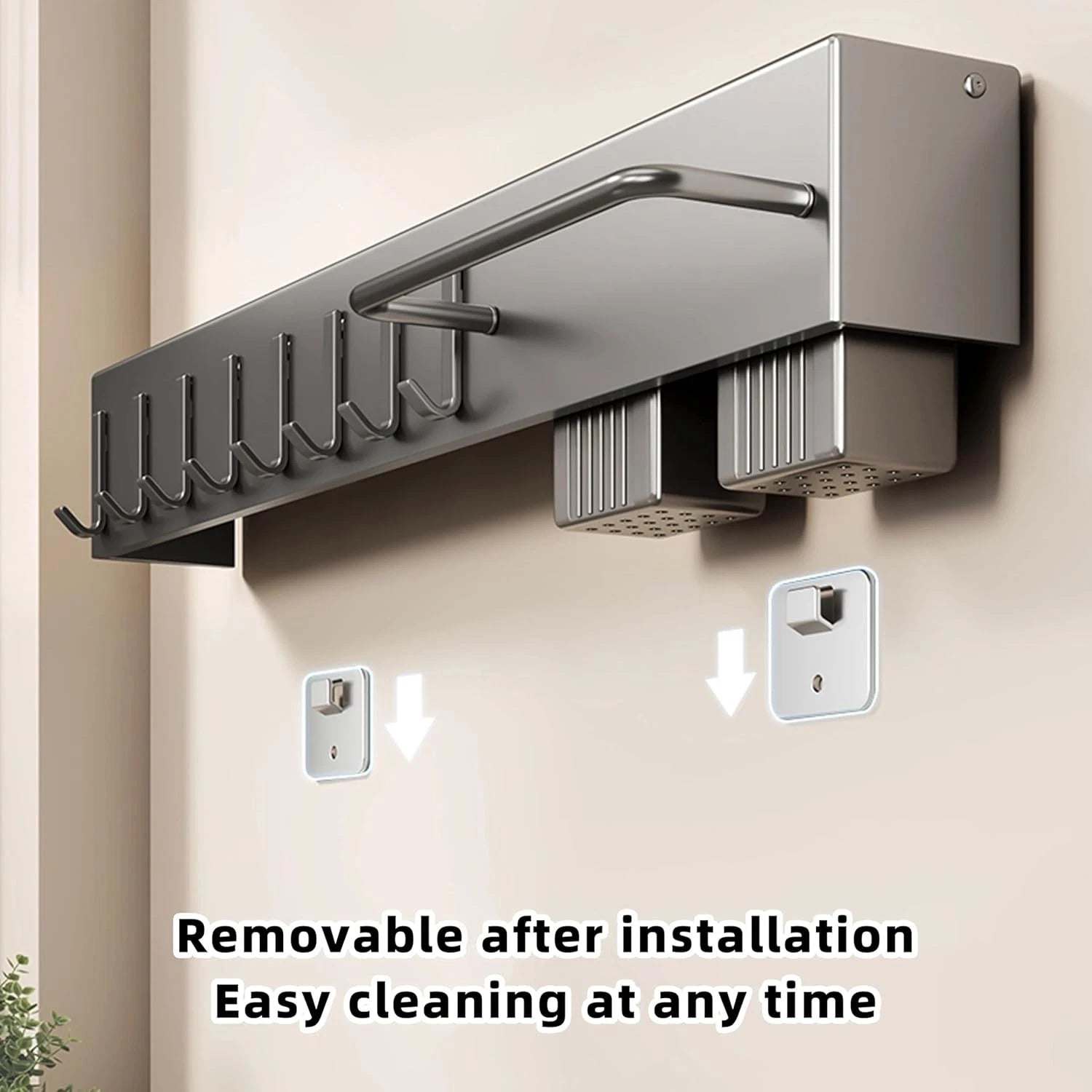 Wall Mounted Kitchen Utensil Holder - Multifunctional Storage Rack for Knives, Spoons & Cookware