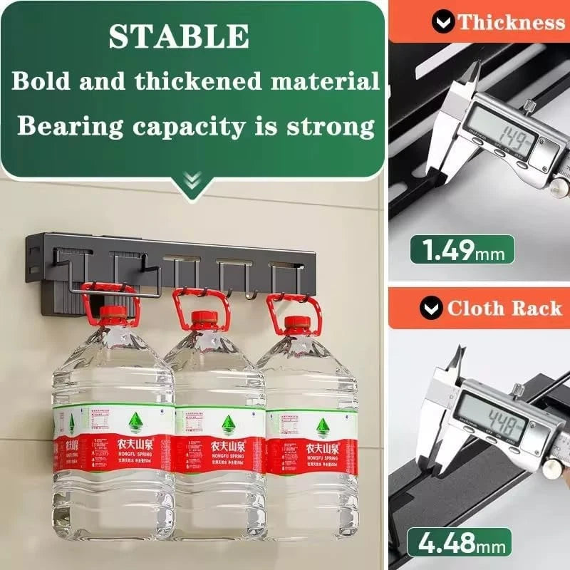 Wall Mounted Kitchen Utensil Holder - Multifunctional Storage Rack for Knives, Spoons & Cookware