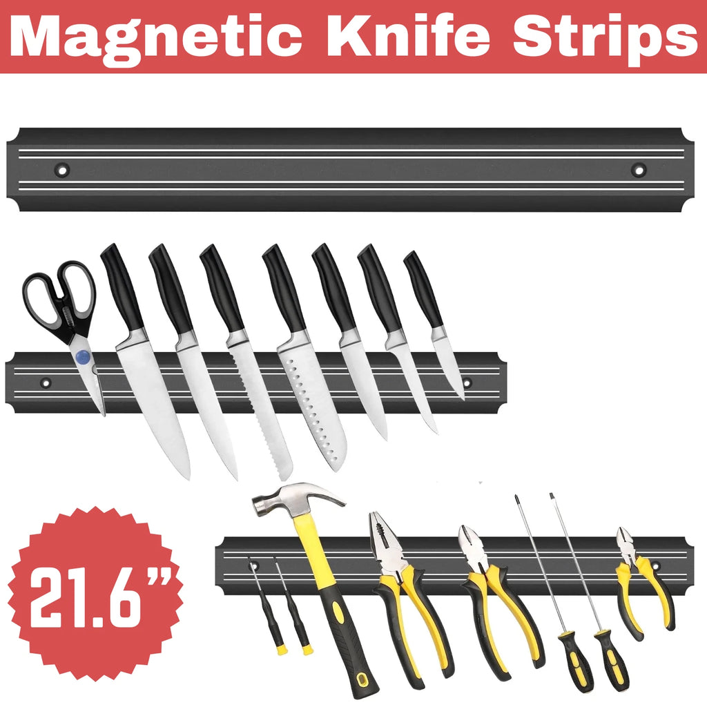 Kitchen Magnetic Knife Strip, Scissor Tool Holder 21.6 Inch