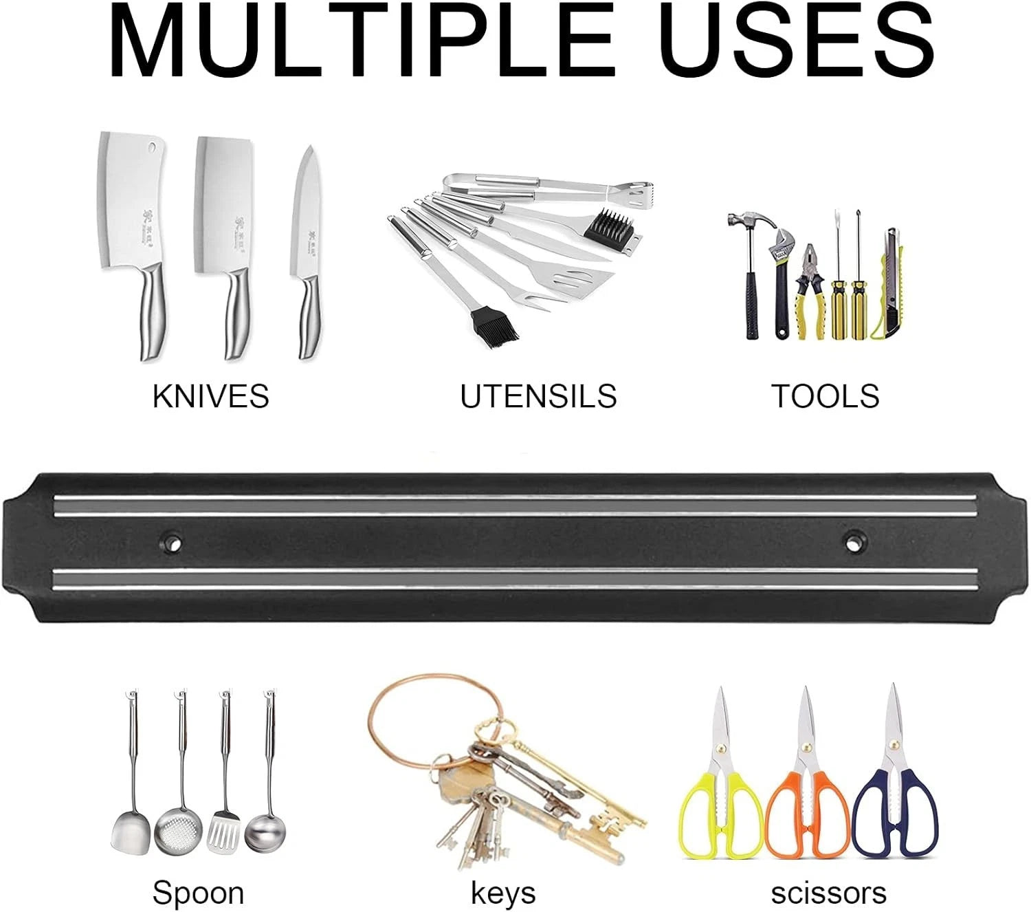 Kitchen Magnetic Knife Strip, Scissor Tool Holder 21.6 Inch