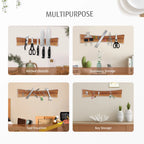 Magnetic Solid Wood Knife Wall Organizer 16Inches