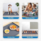 New Under Kitchen Sink Waterproof Silicone Mat Grey ( 34”x22”x1” )