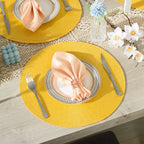 Round Braided Woven Kitchen Table Mats 15 inch, set of 6